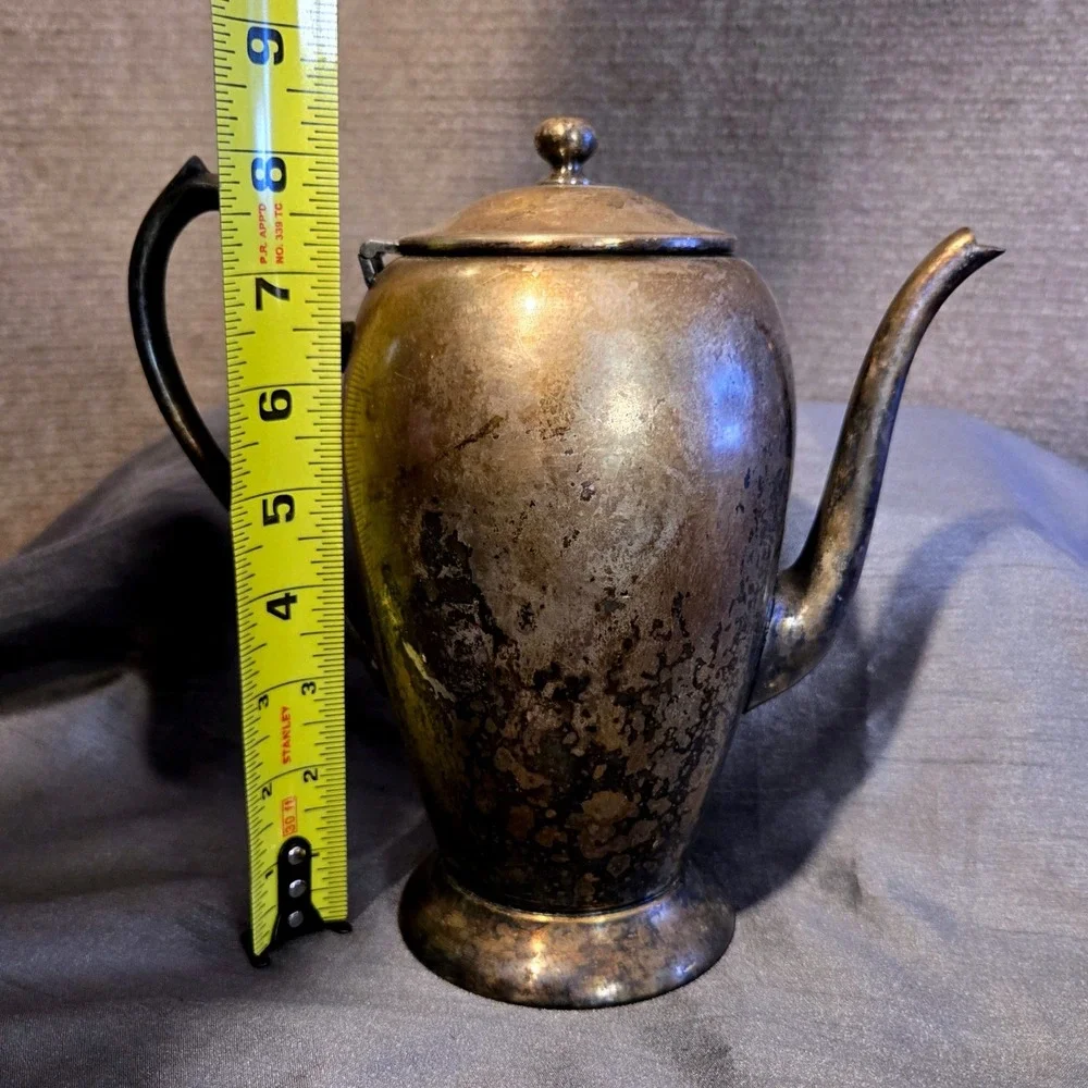 Vintage Academy Silver Co. Silver on Copper‎ Tea/Coffee Pot Elegant